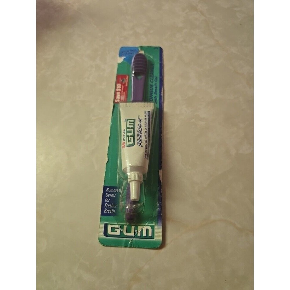 (1) Butler GUM Tounge Cleaner with‎ Fresh-R Breath Gel NOS seaed